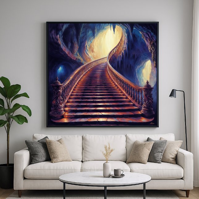 Poster Ascensão das Cavernas - Estilo de Arte Sintética (Criador carregado)