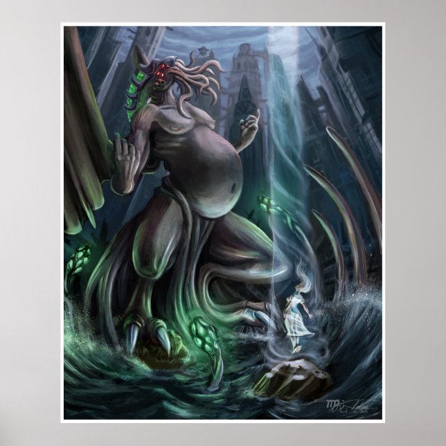 Poster Ascensão de Cthulhu: Defiança da Humantity (Frente)