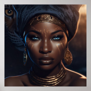 Poster Ascensão de Deusa Afro (Matte)