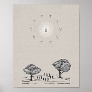 Poster Ascensão de Jesus - Mão Direita da Arte Bíblia de