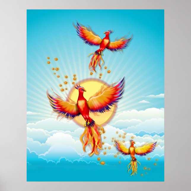 Póster Ascensão de pássaros Phoenix (Frente)