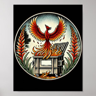 Poster Ascensão de Phoenix das Cinzas de Fogo de Dumpster
