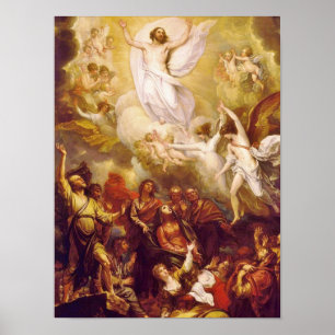 Poster Ascensão do cristo com anjos