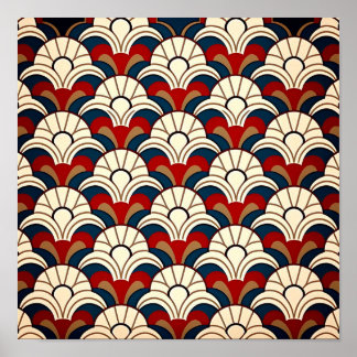 Poster Ascensão do sol branco sobre o padrão de abstrato