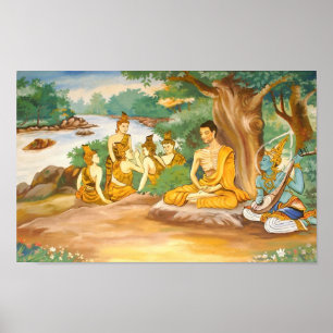 Poster Ascetic Bodhisatta Gotama with the Group of Five
