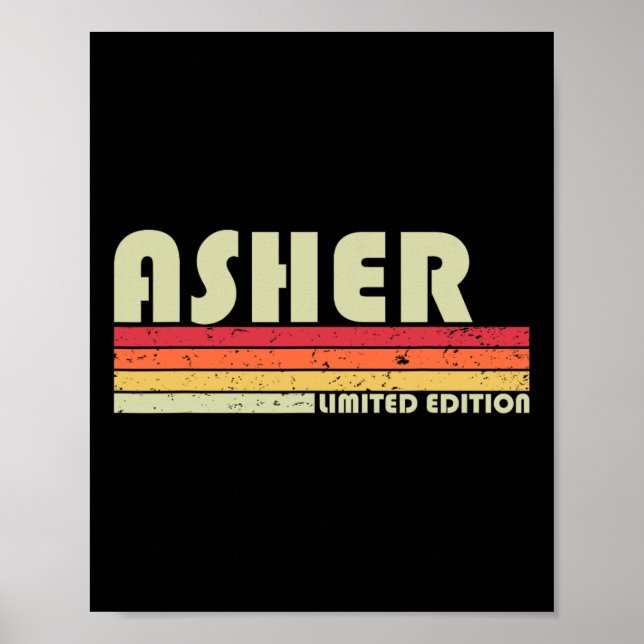 Poster Asher Gift Nome Personalizado Funny Retro Vintage  (Frente)
