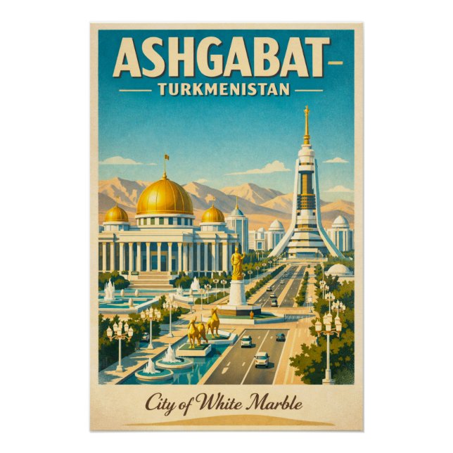 Póster Ashgabat, Turcomenistão viagem em 2026 (Frente)