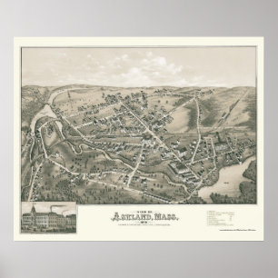 Póster Ashland, Mapa Panorâmico MÃE - 1878