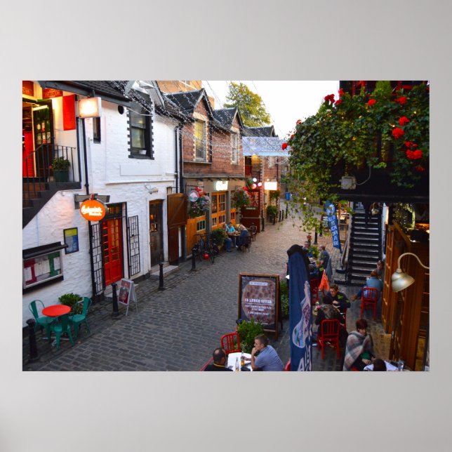 Póster Ashton Lane, Glasgow, Escócia. (Frente)