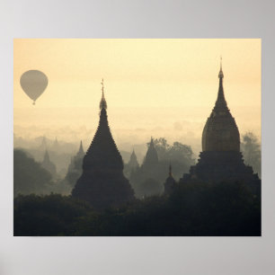 Póster Ásia, Birmânia, (Mianmar), Pagan (Bagan) Ar Quente