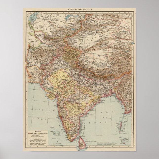 Póster Ásia Central, Índia (Frente)