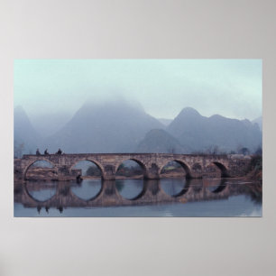 Póster Ásia, China, Guizhou, Anshuichang. Antigo