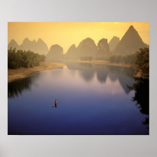Póster Ásia, China, Província de Guangxi, Yangshuo. Sozin