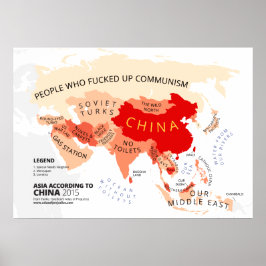 Póster Ásia, de acordo com China