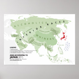 Póster Ásia de acordo com o Japão
