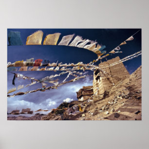 Póster Ásia, Índia, Ladakh, Leh. Conhecido como Pequeno