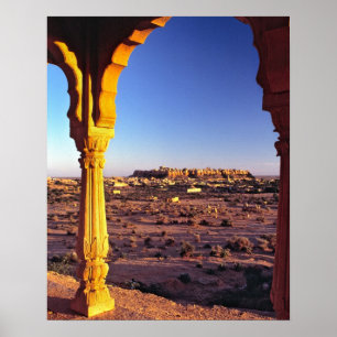 Póster Ásia, Índia, Rajastão, Jaisalmer. A vista de