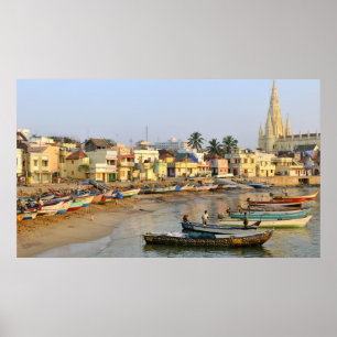 Póster Ásia, Índia, Tamil Nadu, Kanniyakumari