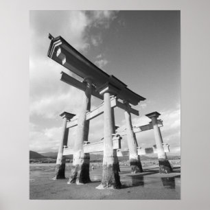 Póster Ásia, Japão, Miyajima. A Porta Torri.