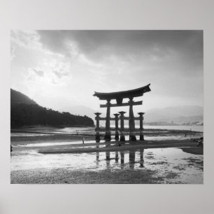 Póster Ásia, Japão, Myajima. Porta Torri