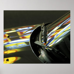 Póster Ásia, Malásia, Melaka. Reflexos de neon no carro