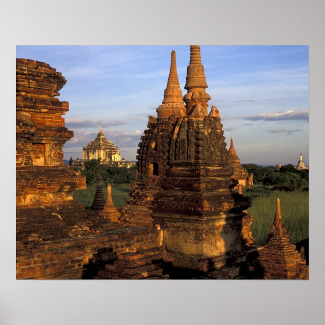 Poster Ásia, Mianmar, Bagan. Templos antigos e (Frente)
