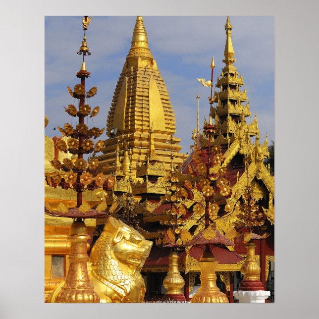 Póster Ásia, Mianmar (Birmânia), Bagan (Pagan). O Shwe 3 (Frente)
