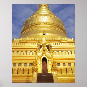 Póster Ásia, Myanmar (Birmânia), Bagan (Pagan). O Shwe