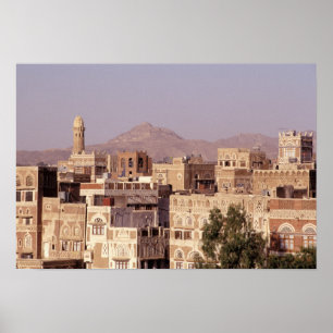 Póster Ásia, Oriente Médio, República do Iêmen, Sana'a.