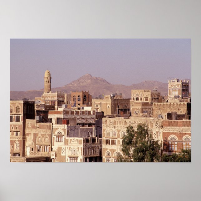 Póster Ásia, Oriente Médio, República do Iêmen, Sana'a. (Frente)