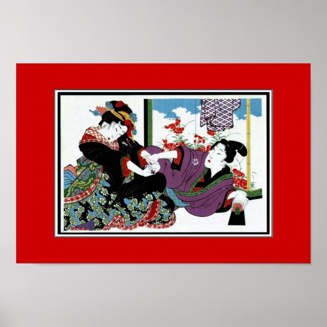 Poster Asian Vintage Art Keisai, Japão (Frente)