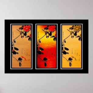 Poster Asiático Vintage Art Utagawa Hiroshige Japã