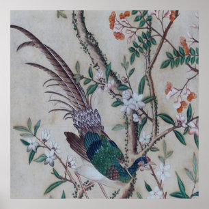 Poster Asiatisches Tapeten Muster
