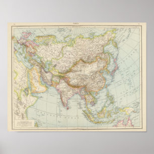 Póster Asien - mapa de Ásia