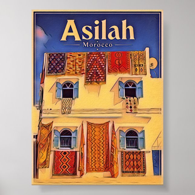 Poster Asilah Marrocos cidade azul (Frente)