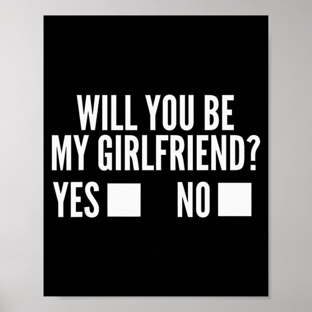 Poster Ask Her Will You Be My Girlfriend Cute Valentines  (Frente)