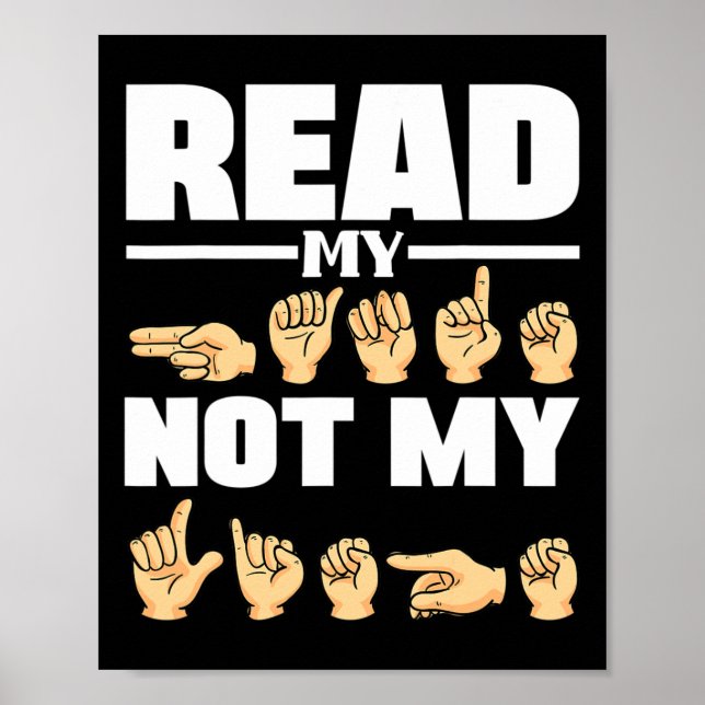 Poster ASL Alfabet American Sing Language Professora ASL  (Frente)