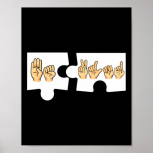 Poster ASL Alphabet American Sing Language ASL Professor