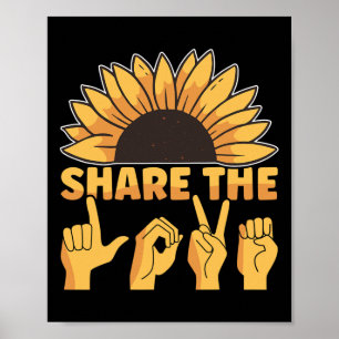 Poster Asl American Sign Language Compartilha Os Awarenes