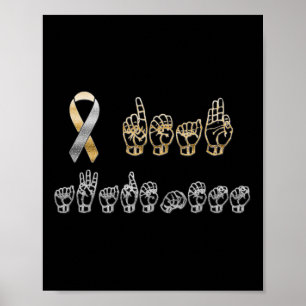 Poster Asl American Sign Language Deaf Consciência