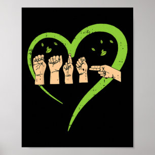 Poster Asl American Sinal Language Earth Day