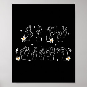 Poster Asl Anti Trump Sinal De Mão Engraçado E Gesto