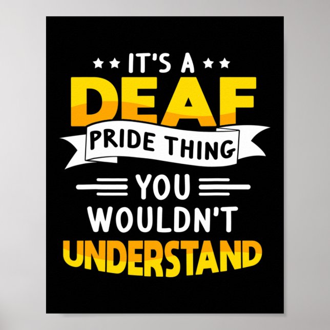 Poster Asl Deaf Awareness Hearing Loss And Sign Language  (Frente)