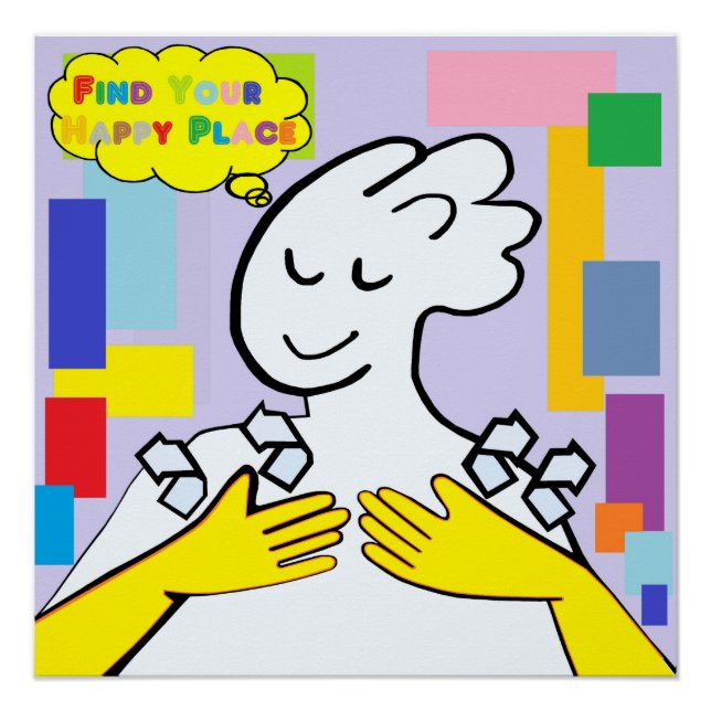 Póster ASL Encontre seu lugar feliz (Frente)