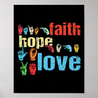 Asl Faith Hope Ama A Língua de Sinais Americana Ch