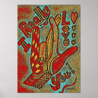 Poster ASL Funky Eu realmente te amo