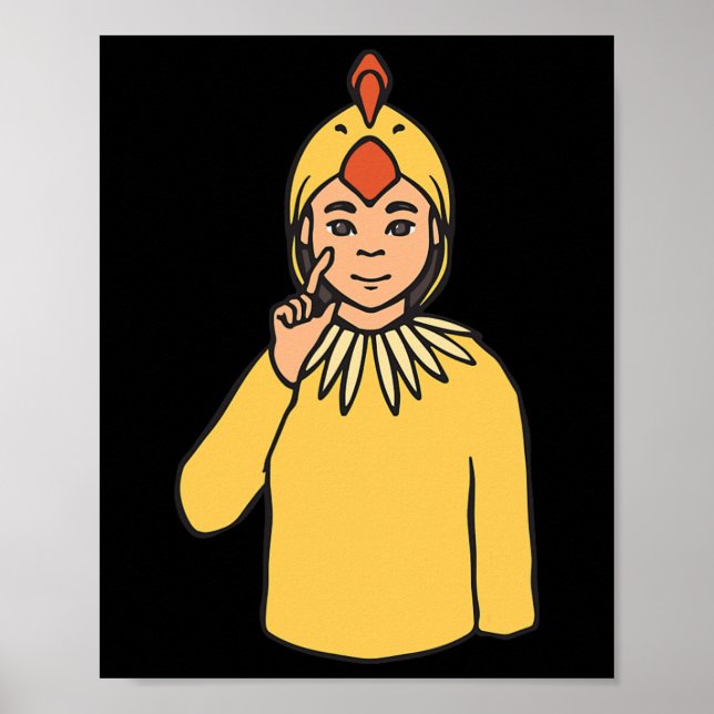 Poster Asl Gesture Mão Surdo Ouvindo Perda Consciência (Frente)