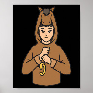 Poster Asl Gesture Mão Surdo Ouvindo Perda Consciência