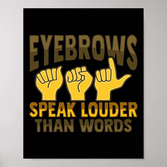 Poster Asl Hand Gesture Deaf Hearing Loss Awareness 5  (Frente)