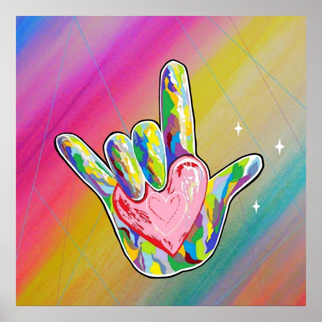 Poster ASL I Love You Heart (Frente)